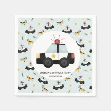 Boys Cute Blue Police Car Småbarn Grattis på födel