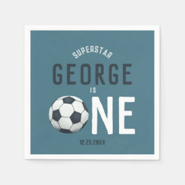 Boys Cute Blue Sports Kids 1:a födelsedag Pappersservett
