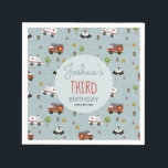 Boys Cute Blue Transport Mönster Birthday Kids Pappersservett<br><div class="desc">Den här söta och trendig pojkens födelsedagskalenliga napkin-design har ett blått akut som transporterar mönster,  med ambulanser,  polisbilar och brandmotorer,  och kan vara personlig med dina barn namn. Perfekten transporterar den tematiska presenten för småbarn födelsedag.</div>