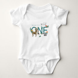 Boys Cute Blue Vild 1 Woodland 1:a födelsedag T Shirt