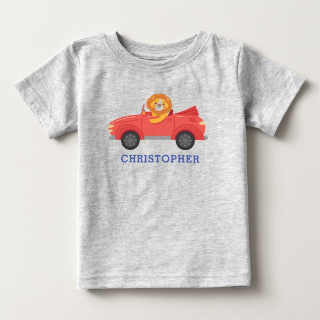 Boys Cute Coola Tävla Car Personlig Namn T Shirt (Framsida)
