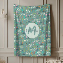 Boys Cute Dinosaur Fossil Mönster Monogram Kids