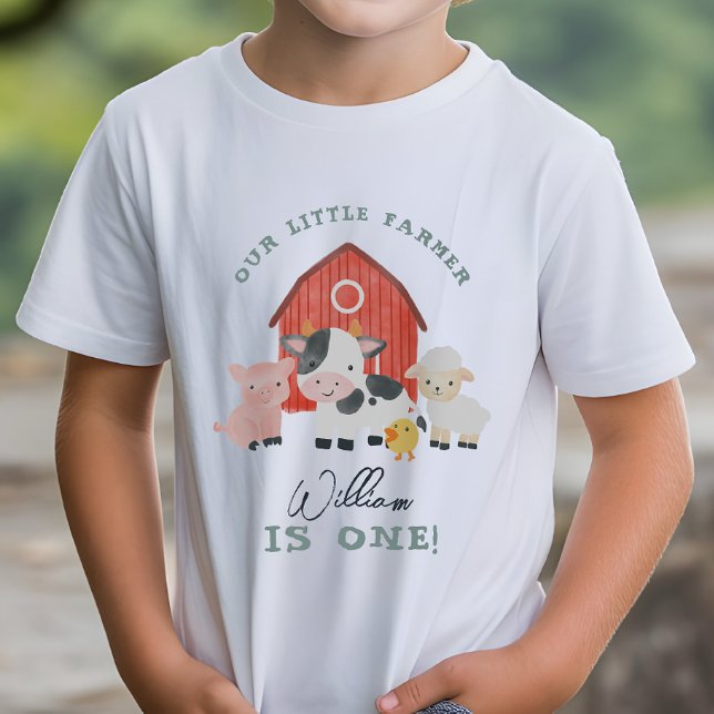 Boys Cute Farm Animal Kids Birthday T Shirt (Skapare uppladdad)