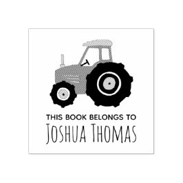 Boys Cute Farm Tractor Kids Bookplate Stämpel