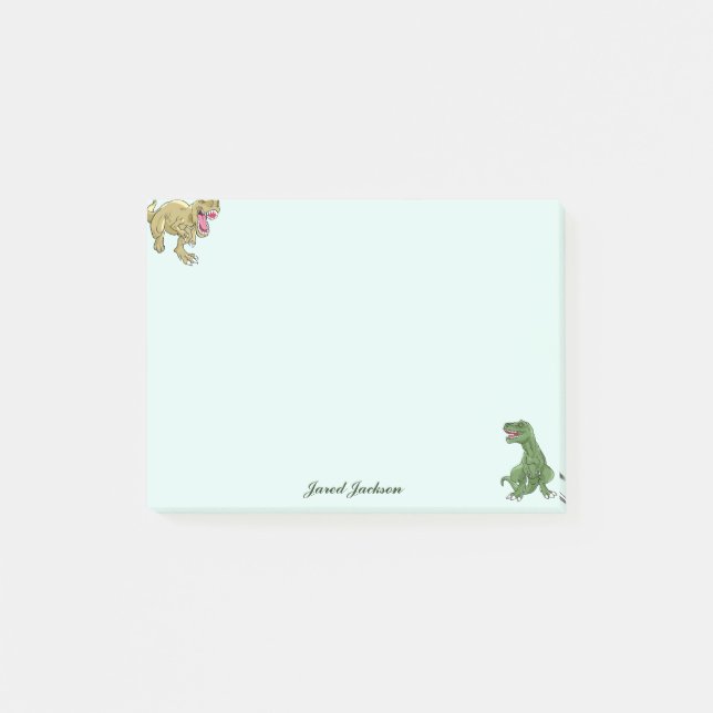 Boys Cute Funny Animal Dinosaur Post-it Block (Framsida)