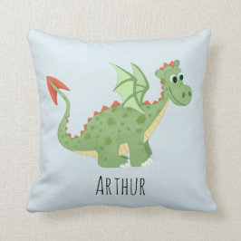 Boys Cute Grönt Magic Dragon Kids Kudde