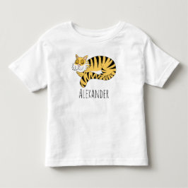 Boys Cute Jungle Tiger med Namn T Shirt