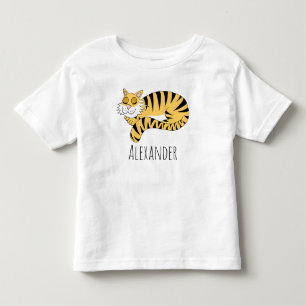 Boys Cute Jungle Tiger med Namn T Shirt