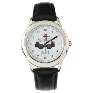 Boys Cute Modern Blue Police Car Kids Armbandsur