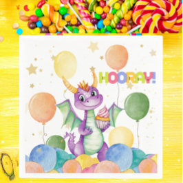 Boys Cute Modern Dragon Barns födelsedag Napkin Pappersservett