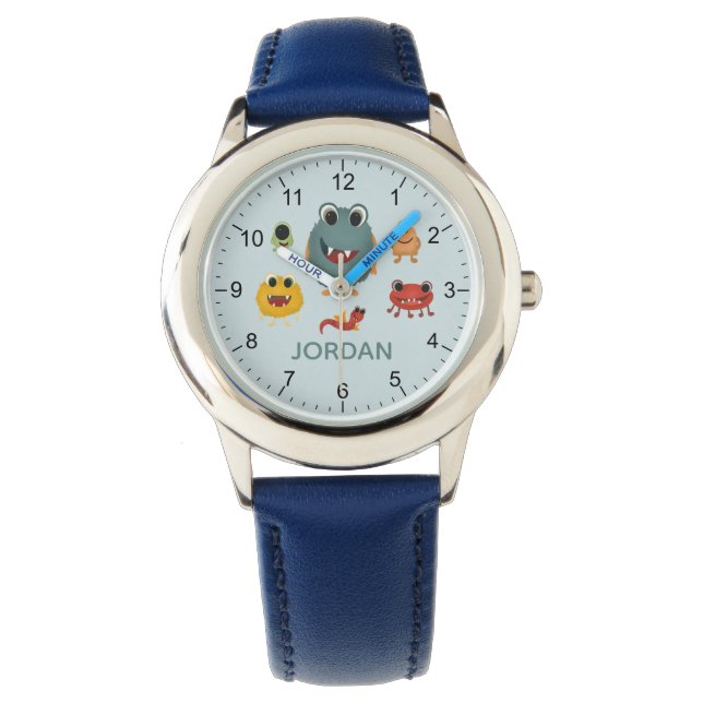 Boys Cute och Coola Blue Monster Alien Armbandsur (Framsida)