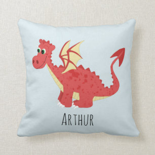 Boys Cute och Magic Red Welsh Dragon Kids Kudde