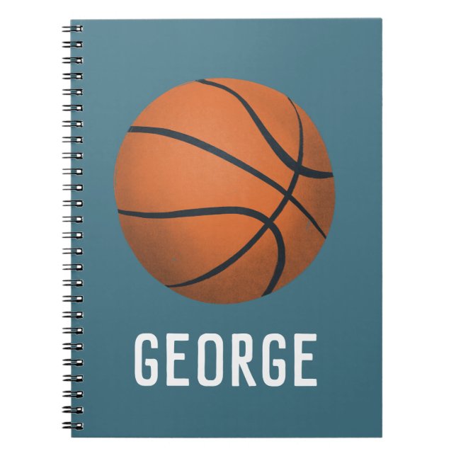 Boys Cute och Modern Blue Basketball Kids School Anteckningsbok (Framsidan)