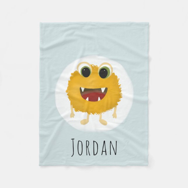 Boys Cute och Modern Magic Monster Kids Fleecefilt (Framsidan)