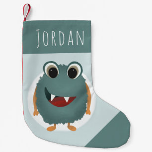 Boys Cute och Roligt Blue Monster Kids Liten Julstrumpa