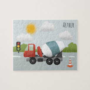 Boys Cute Road Construction Tecknad Kids Pussel