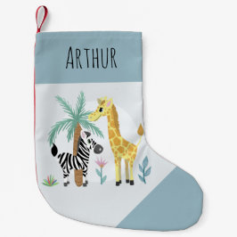 Boys Cute & Roligt Safari Animals Jungle Kids Liten Julstrumpa
