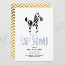 Boys Cute Safari Jungle Zebra Baby Shower