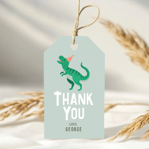 Boys Cute T-Rex Jungle Dinosaur Birthday Favor Presentetikett