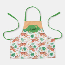 Boys Cute Tiger Vild Jungle Safari med Namn Kids