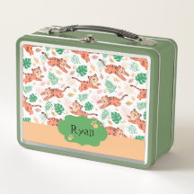 Boys Cute Tiger Vild Jungle Safari med Namn Kids