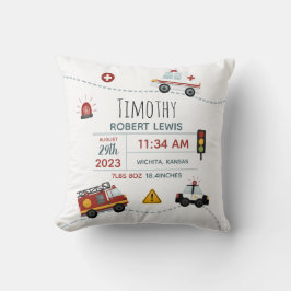 Boys Cute Transport Baby Birgstat Kudde