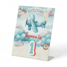 Boys Cute Travel Airplane Barns födelsedag Anpassn