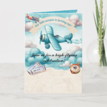 Boys Cute Travel Airplane Barns födelsedag Anpassn