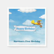 Boys Cute Travel Airplane Barns födelsedag Anpassn