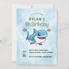Boys Cute under Sea Ocean Shark Birthday Inbjudningar