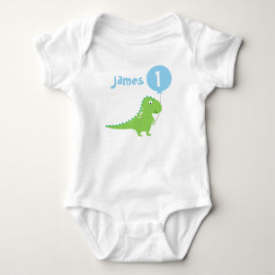 Boys Dinosaur Balloon 1:a födelsedagsdräkt Tee