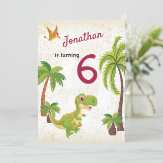 Boys Dinosaur T-Rex Jungle Birthday-inbjudan Inbjudningar