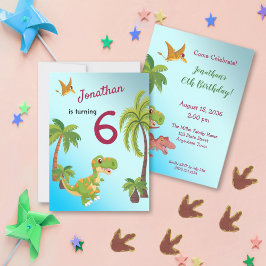 Boys Dinosaur T-Rex Jungle Birthday-inbjudan Inbjudningar