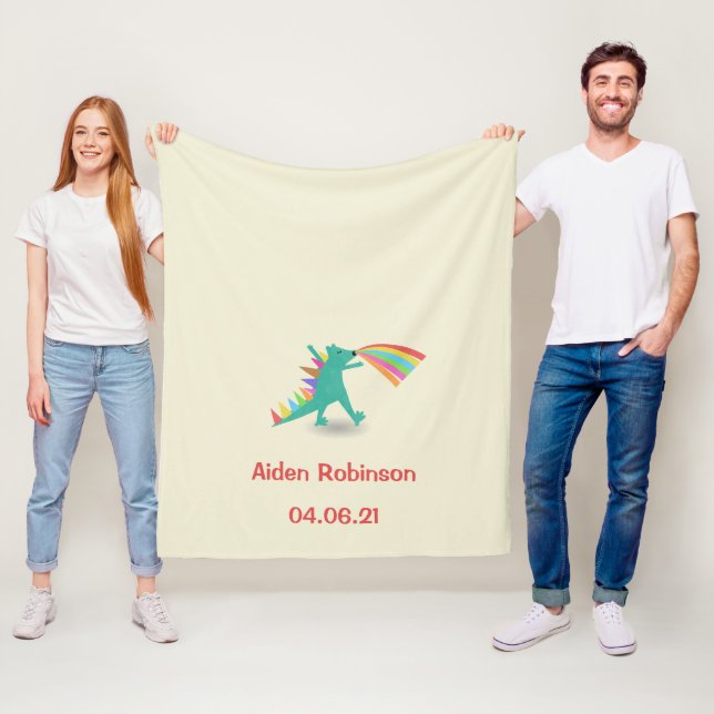Boys Dinosaur ThLED Fleece Blanket Gift (På plats)