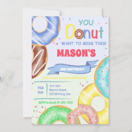 Boys Donuts Födelsedagsfest inbjudan