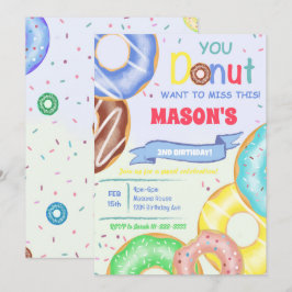 Boys Donuts Födelsedagsfest inbjudan