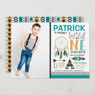 Boys Dreamcatcher-Vild 1:a födelsedagsinbjudan Inbjudningar