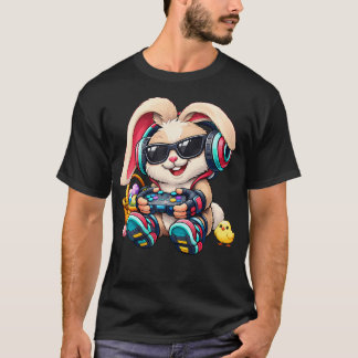 Boys Easter Funny Video Games Bunny Happy Easter T Shirt
