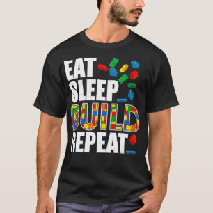 Boys Eat-viloläge Bygg Upprepa lustigt Byggande bl T Shirt
