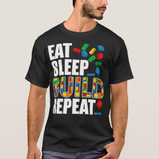 Boys Eat-viloläge Bygg Upprepa lustigt Byggande bl T Shirt