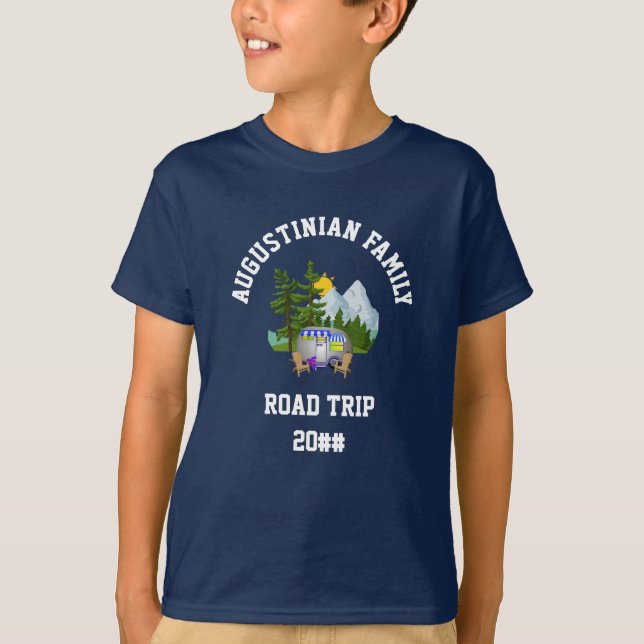 Boys Family Road Resa Van Life T Shirt (Framsida)