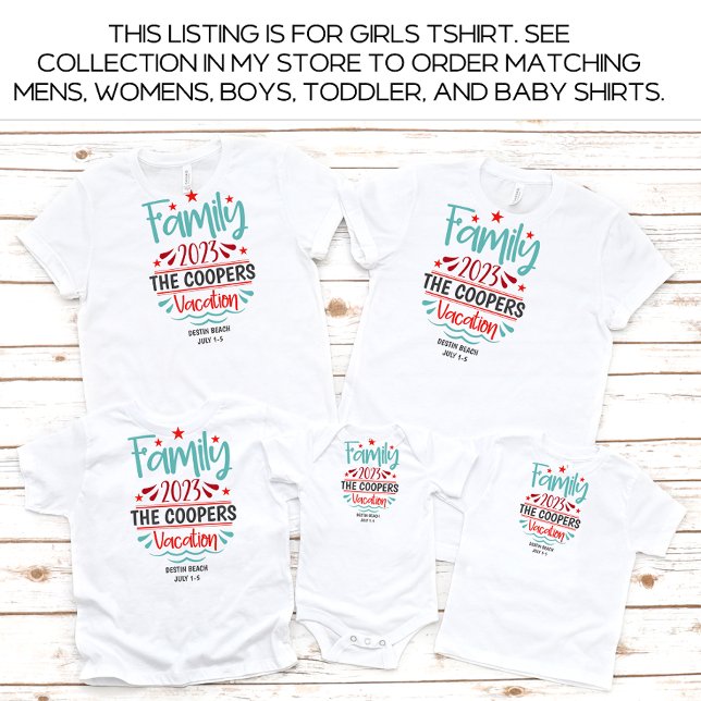 Boys Family Vacation Beach Sommar Anpassningsbar T Shirt (Skapare uppladdad)