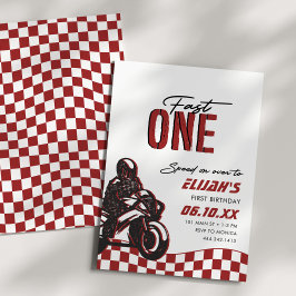 Boys Fast One 1:a Dirt Bike Birthday Inbjudningar