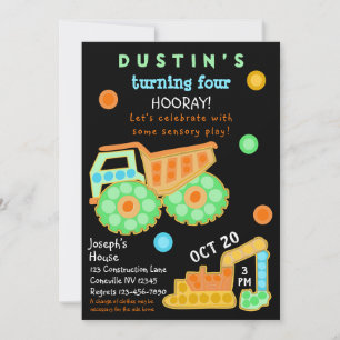 Boys Fidget Party Sensory Play Inbjudningar