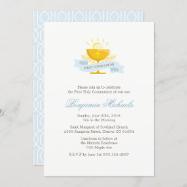 Boys First Heliga Communion Inbjudningar