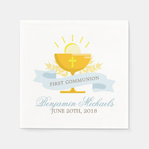 Boys First Heliga Communion Pappersservett