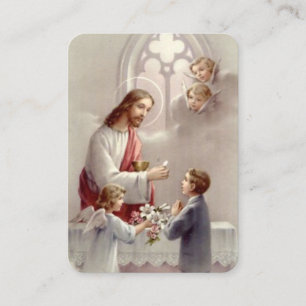 Boys First Heliga Prayer Card Visitkort