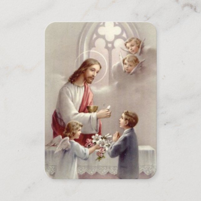 Boys First Heliga Prayer Card Visitkort (Framsida)