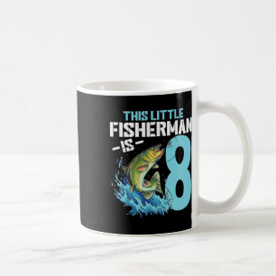 Boys Fishing Birthday Shirt 8 Year Old Boy Fisherm Kaffemugg