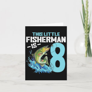 Boys Fishing Birthday Shirt 8 Year Old Boy Fisherm Kort
